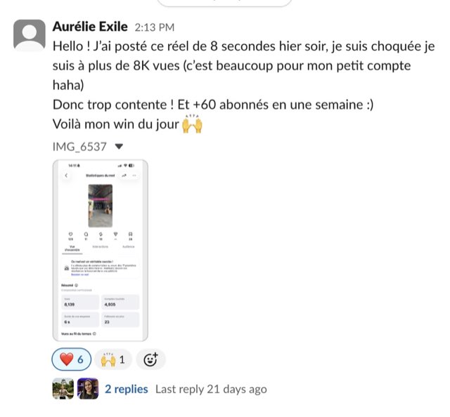 Message de Aurélie Exile